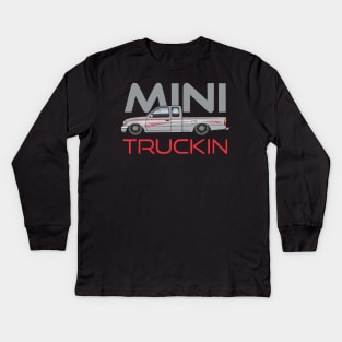 Mini Truckin-Silver Kids Long Sleeve T-Shirt